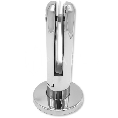 Стеклодержатель FOS-04.1 напольный 105x190 мм со сверлением, нержавейка/полированный