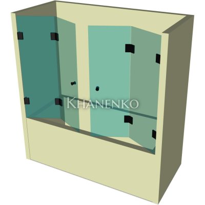 Стеклянная шторка для ванной гармошка DK-705