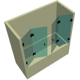 Стеклянная шторка для ванной гармошка DK-705