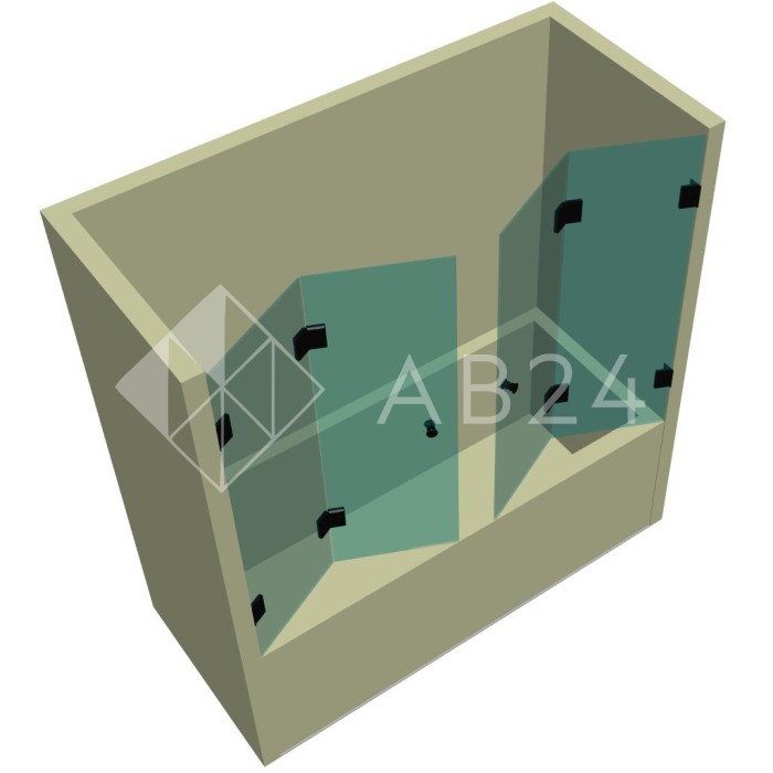 Стеклянная шторка для ванной гармошка DK-705