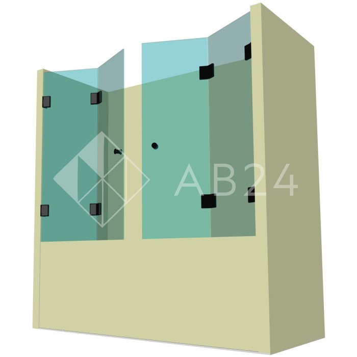 Стеклянная шторка для ванной гармошка DK-705