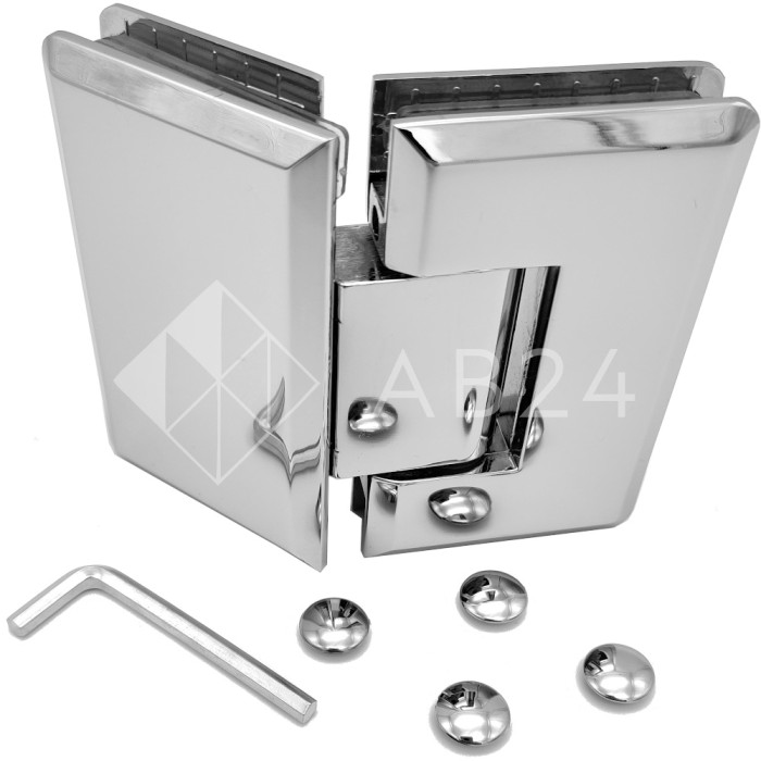 Петля Бета β FDP-24 стекло-стекло 135°, нержавейка/полированный