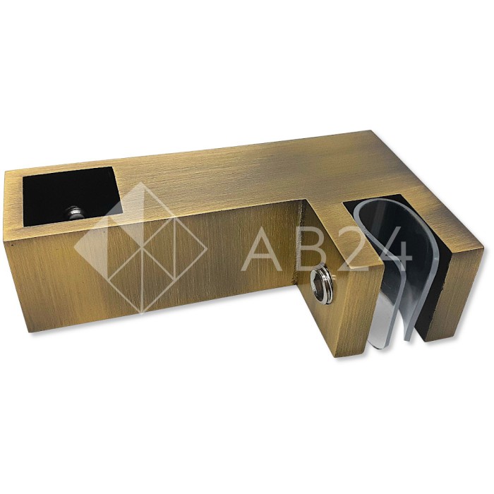 Держатель стекла FDC-55 сквозной 15х15 горизонтальный, нержавейка/бронза