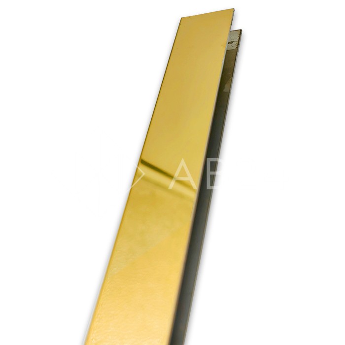 Профиль для стекла FDPA-53.3, 20х10,5x1, длина 3 м, нержавейка/золото