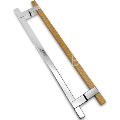 Ручка для сауны FDR-172, 20х450х550 мм, нержавейка/дерево/полированный