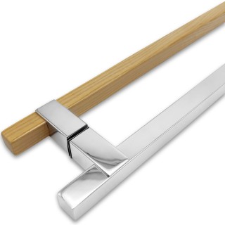 Ручка для сауны FDR-172, 20х450х550 мм, нержавейка/дерево/полированный