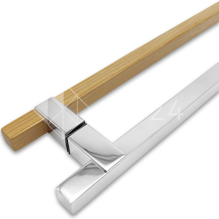 Ручка для сауны FDR-172, 20х450х550 мм, нержавейка/дерево/полированный