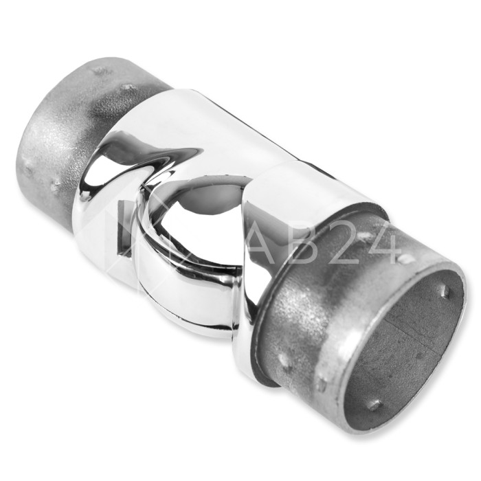 Поворот шарнирный FOP-265 со вставками для трубы круглой Ø50.8, нержавейка/полированный