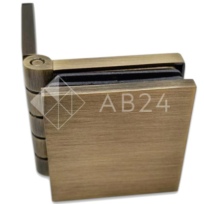 Коннектор для стекла Пегас FDK-100, 45х45 мм стена-стекло 0°-180°, латунь/бронза