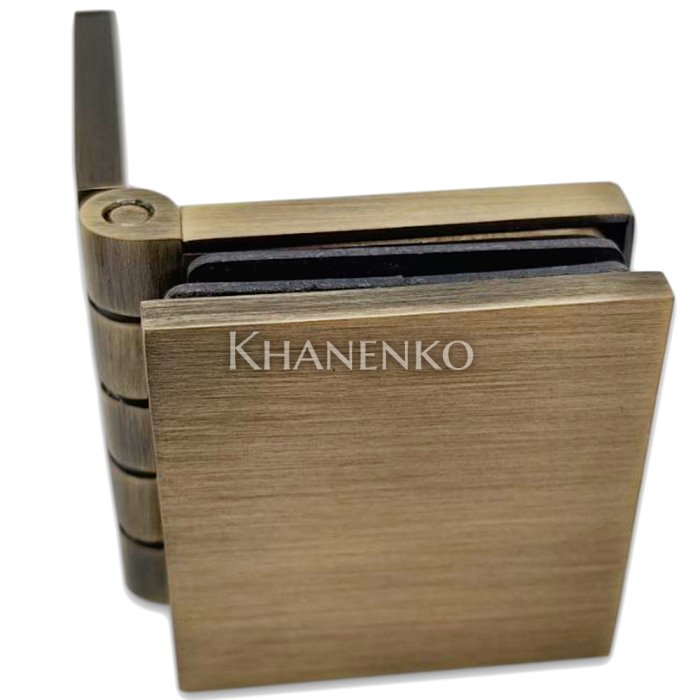 Коннектор для стекла Пегас FDK-100, 45х45 мм стена-стекло 0°-180°, латунь/бронза