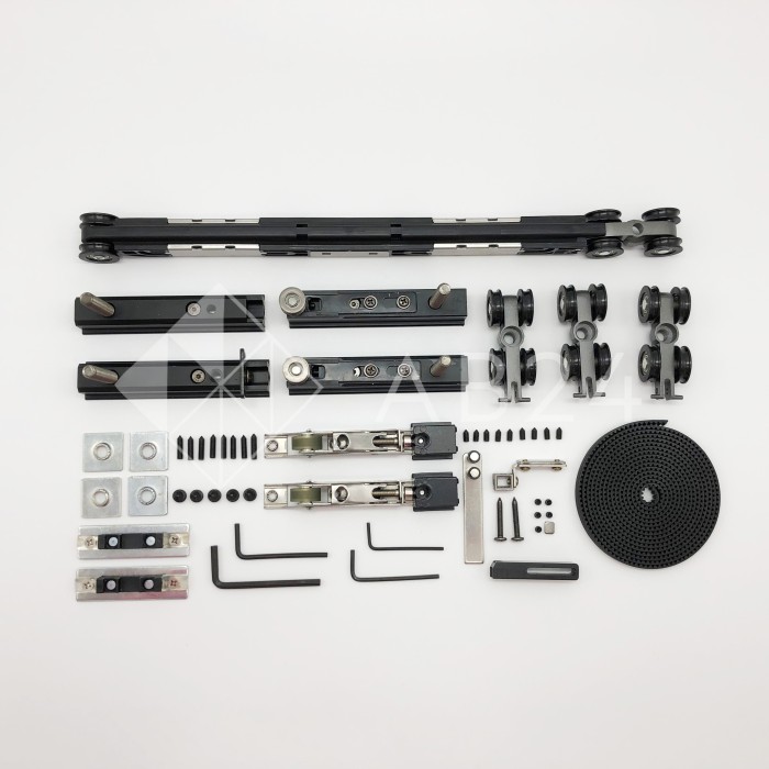 Раздвижная система FDS-18.2 телескопическая для двух дверей 2+0, черный