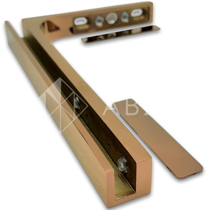 Угловой стабилизатор Диор FDK-4R стена-стекло 90° правый, нержавейка/розовое золото