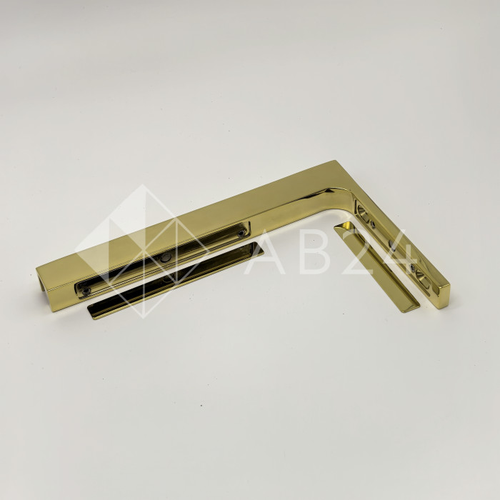 Угловой стабилизатор Диор FDK-5L стена-стекло 90˚ левый, нержавейка/золото