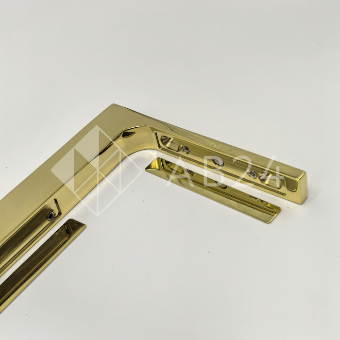 Угловой стабилизатор Диор FDK-5L стена-стекло 90˚ левый, нержавейка/золото