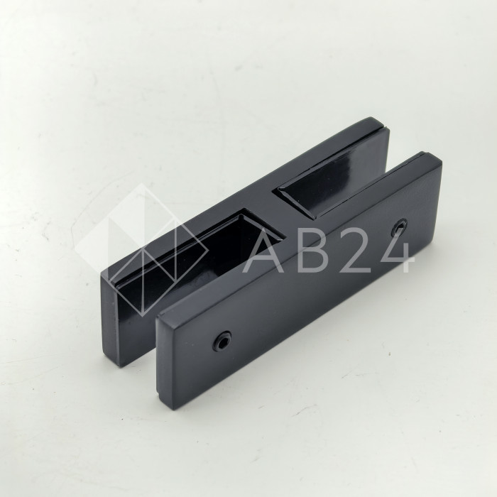 Крепление FKK-204, 98х30 мм стекло-стекло 180°, нержавейка/черный