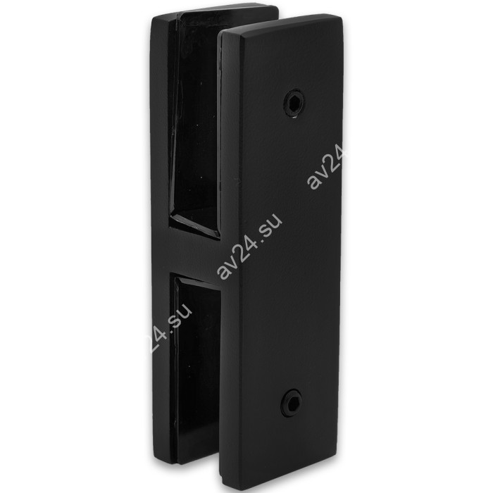 Крепление FKK-204, 98х30 мм стекло-стекло 180°, нержавейка/черный