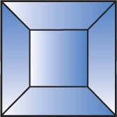 Бевелс AV207 квадрат синий 38 х 38 мм