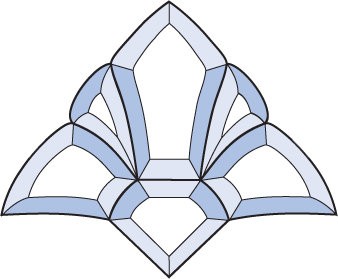 Бевелс AV39 фрамужный (6 элементов) 197 х 162 мм