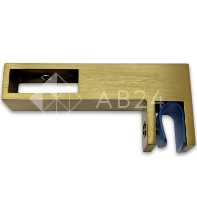 Держатель стекла FDC-35 сквозной 30х10 горизонтальный, нержавейка/брашированное золото (светлее)