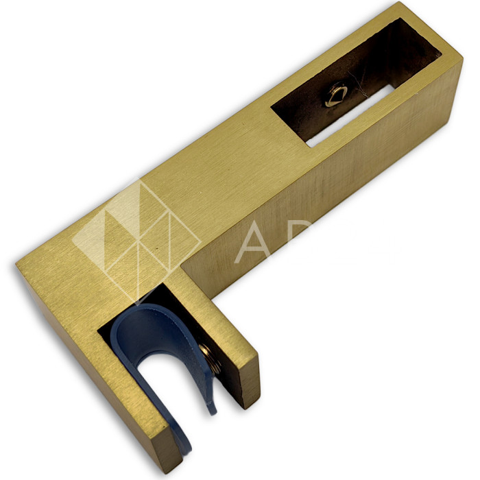 Держатель стекла FDC-35 сквозной 30х10 горизонтальный, нержавейка/брашированное золото (светлее)