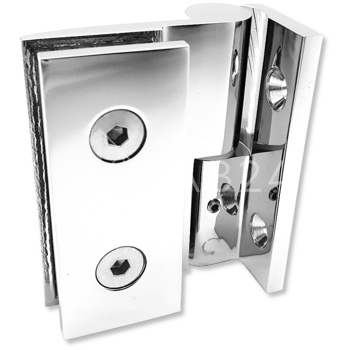 Петля Омега ω FDP-100L стена-стекло левая, с подъемным механизмом, латунь/хром