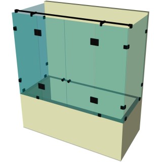 Стеклянная шторка для ванной DK-706К на коннекторах