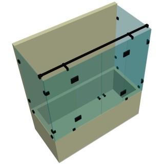 Стеклянная шторка для ванной DK-706К на коннекторах