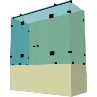 Стеклянная шторка для ванной DK-706К на коннекторах