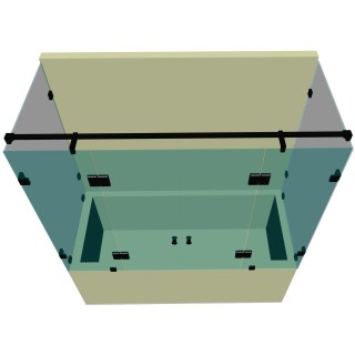 Стеклянная шторка для ванной DK-706К на коннекторах