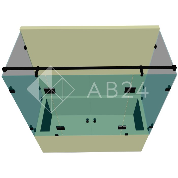 Стеклянная шторка для ванной DK-706К на коннекторах