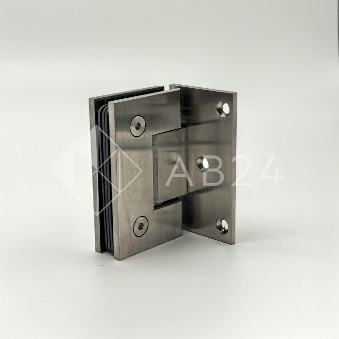 Петля Альфа α FDP-10 стена-стекло с бок. креплением, нержавейка/матовый