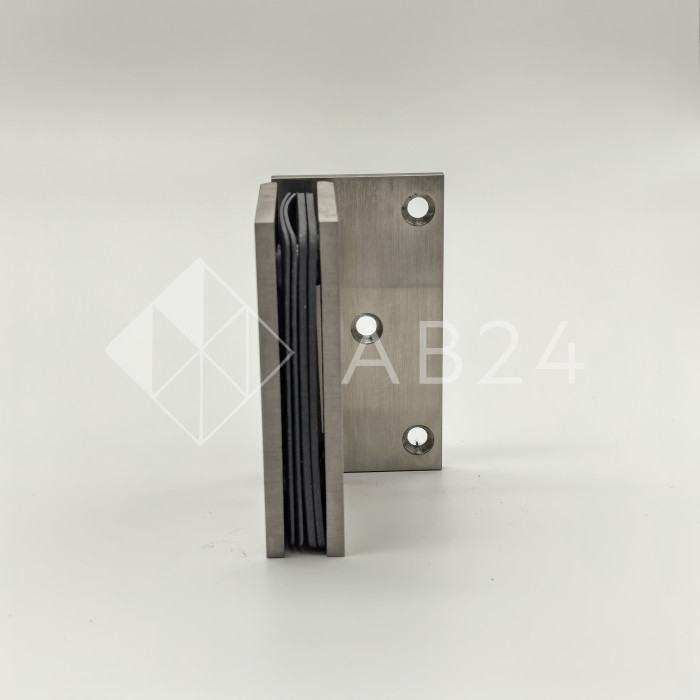 Петля Альфа α FDP-10 стена-стекло с бок. креплением, нержавейка/матовый