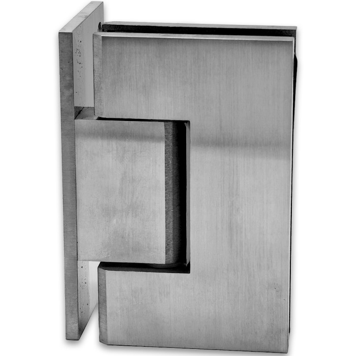 Петля Альфа α FDP-10 стена-стекло с бок. креплением, нержавейка/матовый