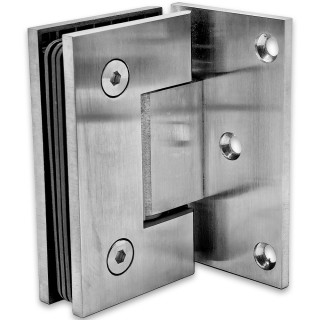 Петля Альфа α FDP-10 стена-стекло с бок. креплением, нержавейка/матовый