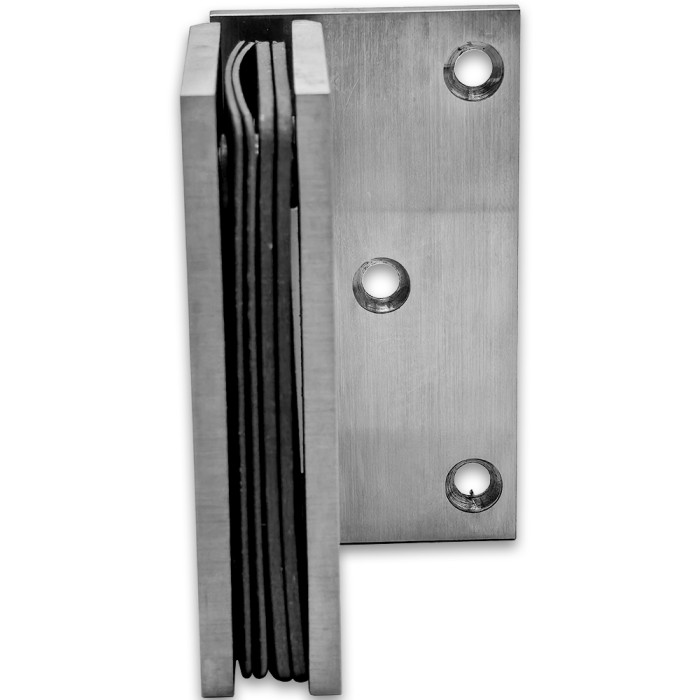 Петля Альфа α FDP-10 стена-стекло с бок. креплением, нержавейка/матовый