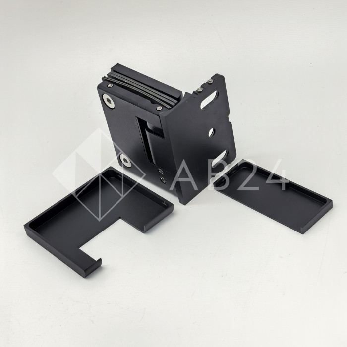 Петля Фурия FDP-240L стена-стекло 90° левая, с подъемным механизмом, латунь/черный