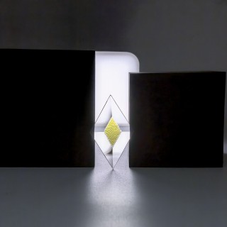 Бевелс AV131 дихроичный ромб 38 х 64 мм желтая шиншилла