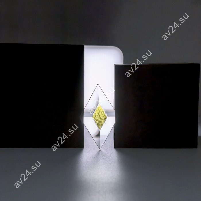 Бевелс AV131 дихроичный ромб 38 х 64 мм желтая шиншилла