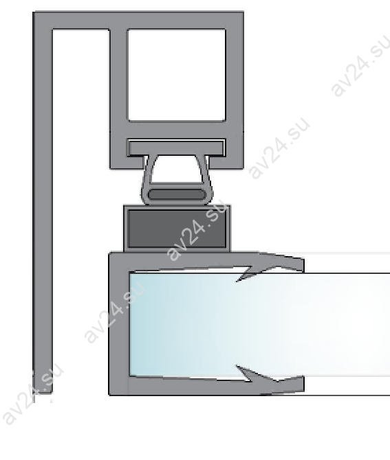 Уплотнитель FDPP-518.8 ПРЕМИУМ магнитный вставка в FDPA-56, прозрачный, 2,5м, стекло 8 мм