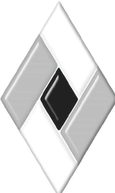 Фьюзинг ромб DFTQ 005 бело-серого цвета, 10 см х 17 см