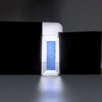 Бевелс AV221 дихроичный прямоугольник 76 х 38 мм, синяя шиншилла