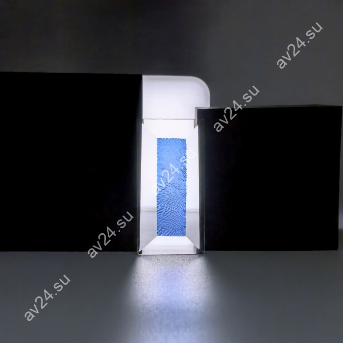 Бевелс AV221 дихроичный прямоугольник 76 х 38 мм, синяя шиншилла