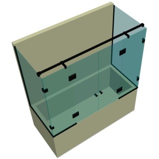 Стеклянная шторка для ванной DK-706P в опорном профиле