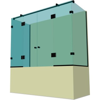 Стеклянная шторка для ванной DK-706P в опорном профиле