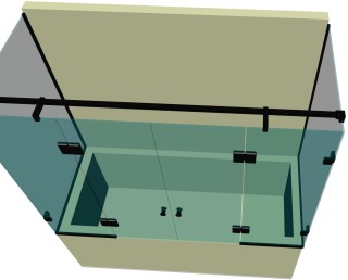Стеклянная шторка для ванной DK-706P в опорном профиле