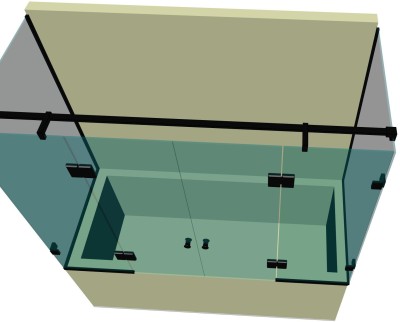 Стеклянная шторка для ванной DK-706P в опорном профиле