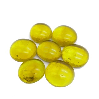 Стеклянные желтые капли диаметр 17-19 мм, 100 г