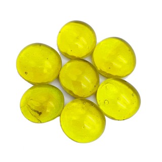 Стеклянные желтые капли диаметр 17-19 мм, 100 г