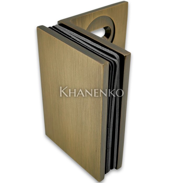 Коннектор для стекла Пегас FDK-132, стекло-стена 90°, 70х50 мм, латунь/бронза