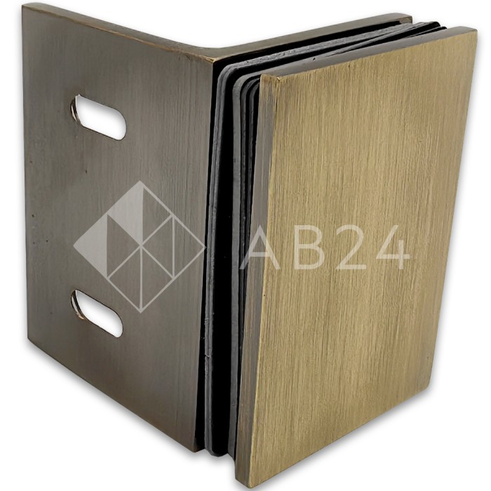 Коннектор для стекла Пегас FDK-132, стекло-стена 90°, 70х50 мм, латунь/бронза